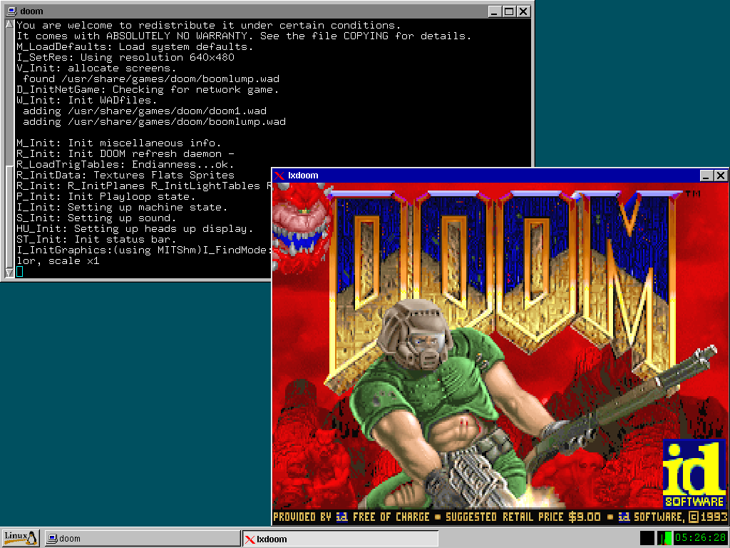 lxdoom at 640x480 running under XVesa